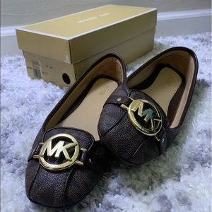MICHAEL MICHAEL KORS Fulton Moc MK Signature US 8M Brown Flat (Original Box)
